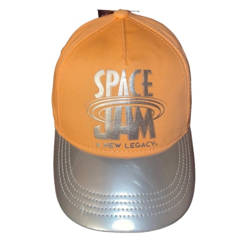 Space Jam Curved Brim Orange & Silver Baseball Cap Hat